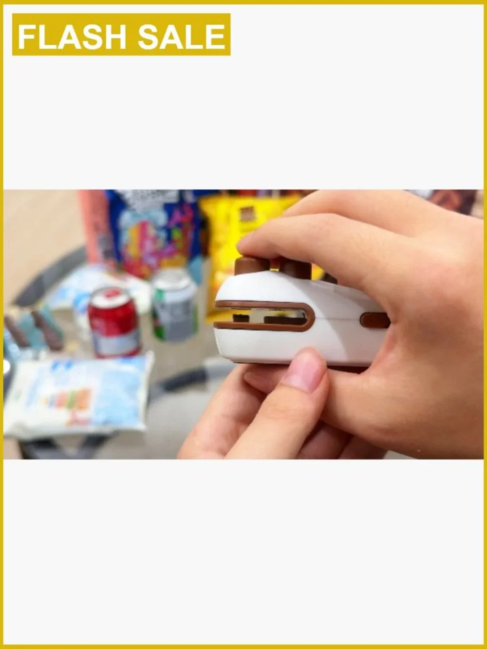 2 in 1 Mini Bag Sealer Rechargeable with Cutter Magnet Portable Handheld